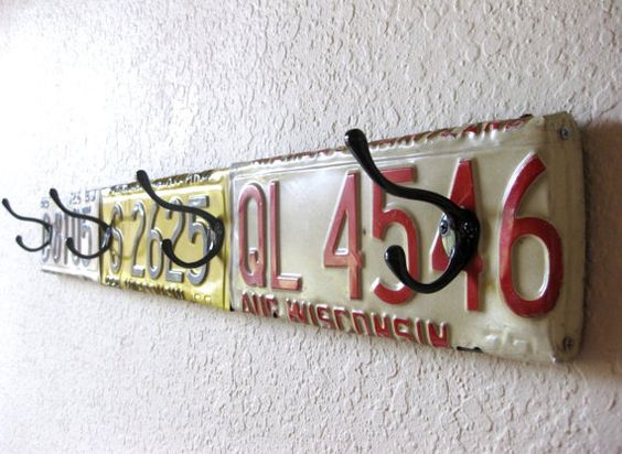 license plate with black bcoat hooks