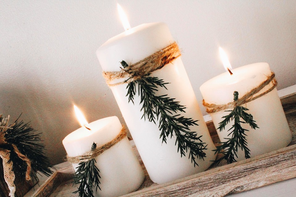 Easy Christmas Candle Display - Roost + Restore