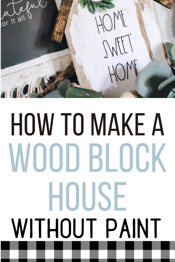 diy wood block house made with printable 