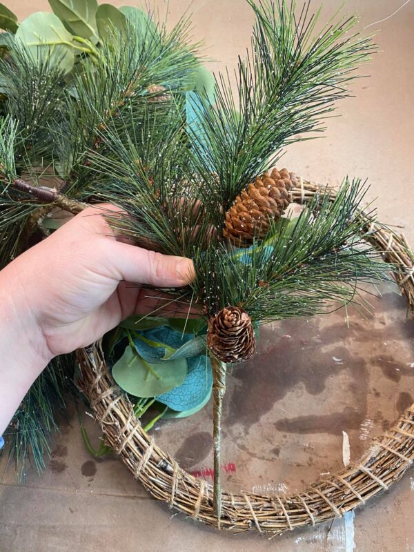 winter picks with pinecones