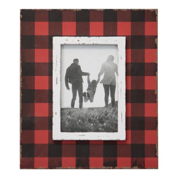 red and black buffalo check picture frame