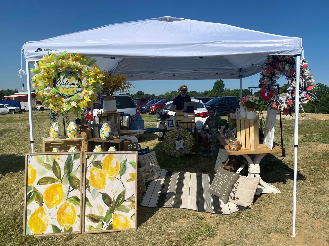 summer porch party at R+R Farms